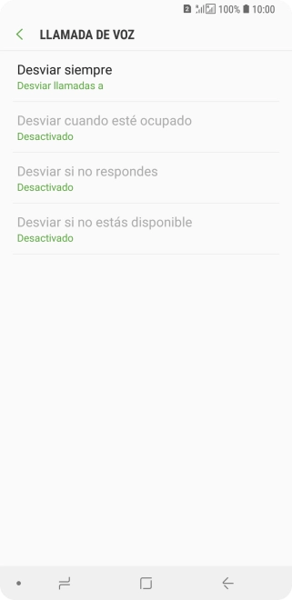 Pulsa el tipo de desvío deseado.