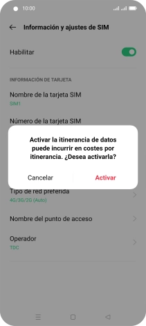 Si activas la función, pulsa Activar.