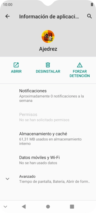 Pulsa Almacenamiento y caché.