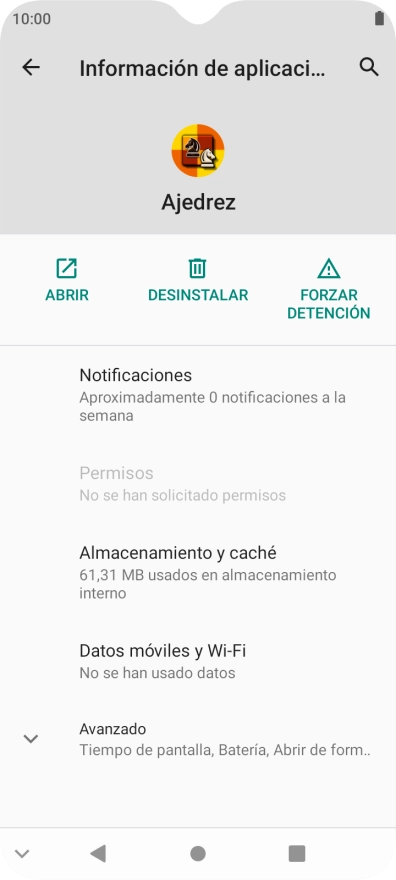 Pulsa Almacenamiento y caché.