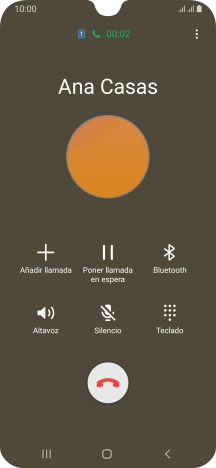 Pulsa el icono de finalizar llamada.