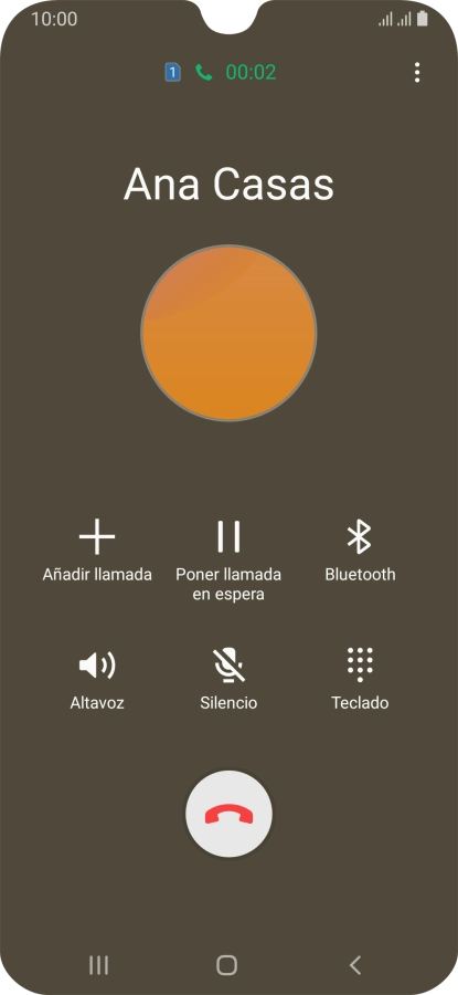 Pulsa el icono de finalizar llamada.