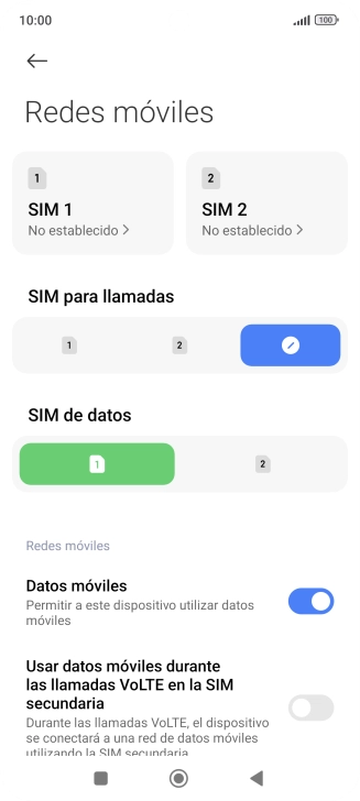 Pulsa la tarjeta SIM deseada.