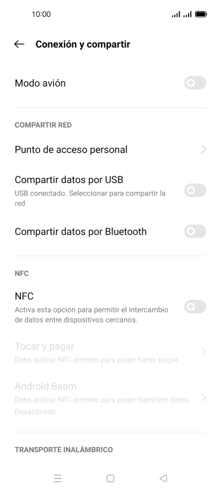 Pulsa Punto de acceso personal.