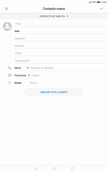 Pulsa Apellido e introduce el apellido.