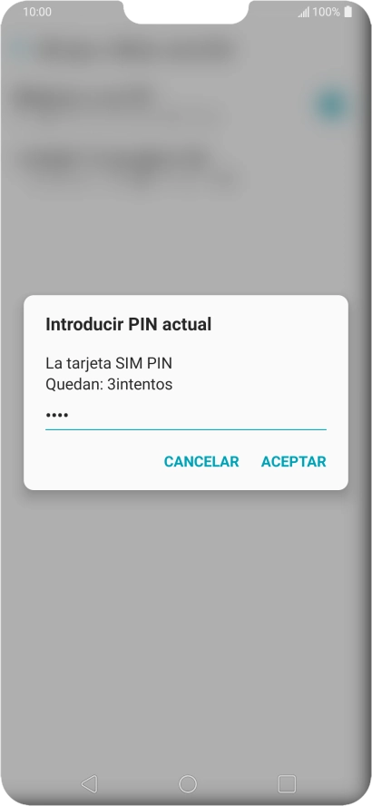 Introduce tu código PIN y pulsa ACEPTAR.