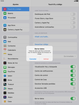 Si activas la función, pulsa Activar.