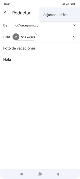 Pulsa Adjuntar archivo y desplázate a la carpeta deseada.