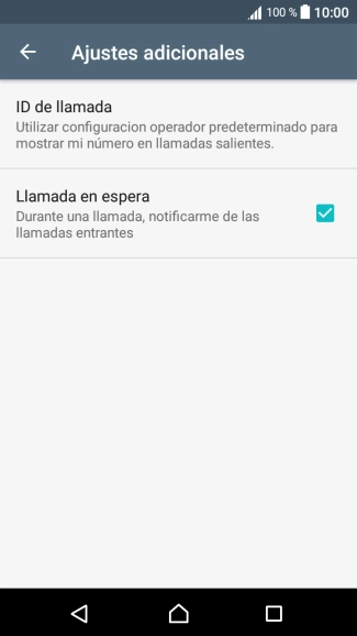 Pulsa Llamada en espera para activar o desactivar la función.