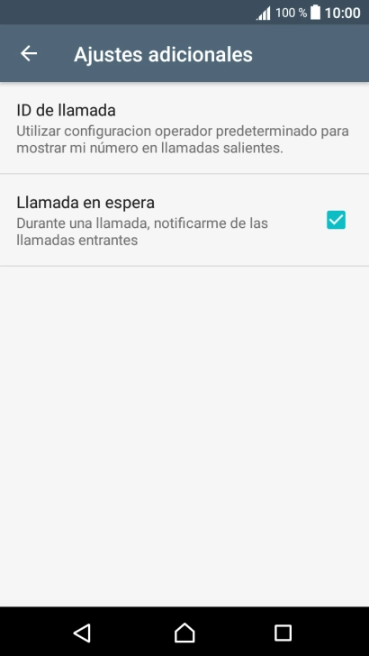 Pulsa Llamada en espera para activar o desactivar la función.