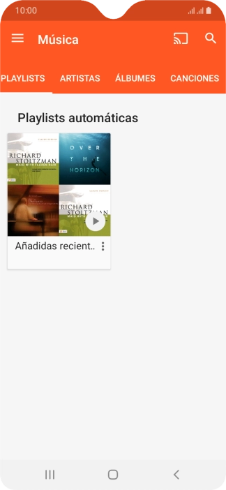 Pulsa una categoría y desplázate al archivo de música deseado.