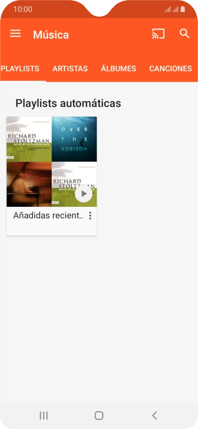 Pulsa una categoría y desplázate al archivo de música deseado.