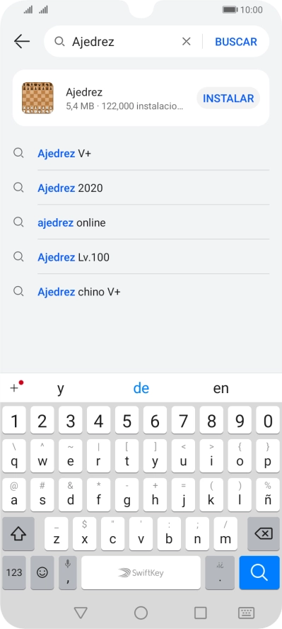 Introduce el nombre del tema o de la app y pulsa el icono de búsqueda.