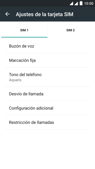 Pulsa la tarjeta SIM deseada.
