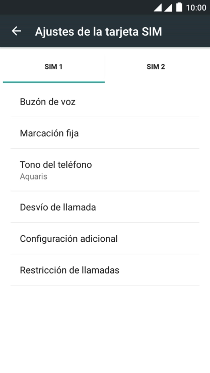 Pulsa la tarjeta SIM deseada.