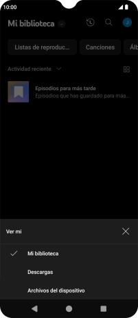 Pulsa una categoría y desplázate al archivo de música deseado.