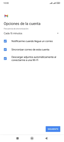 Si aparece en la pantalla esta imagen, tu cuenta de correo electrónico ha sido reconocida y configurada automáticamente. Sigue las indicaciones de la pantalla para introducir más información y terminar la configuración.
