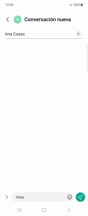 Pulsa el icono de envío cuando termines de escribir el mensaje corto.