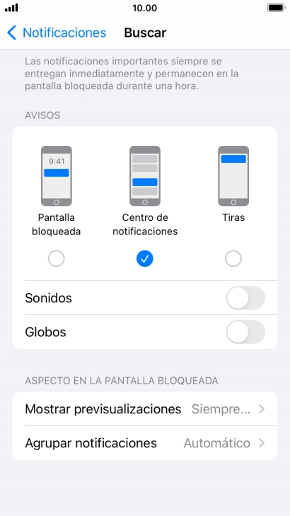 Pulsa Agrupar notificaciones.