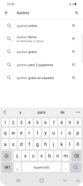 Introduce el nombre del tema o de la app y pulsa el icono de búsqueda.