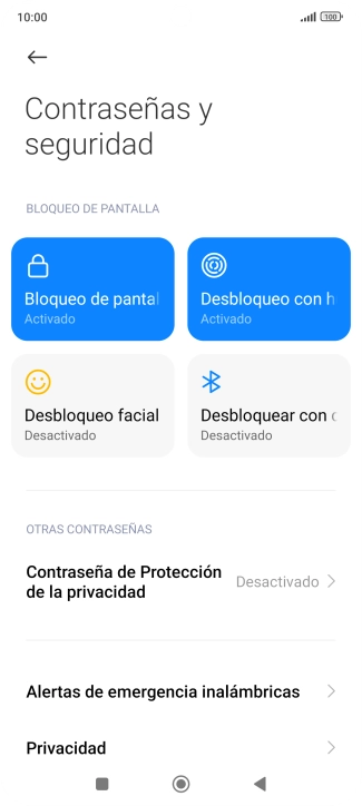 Pulsa Bloqueo de pantalla.