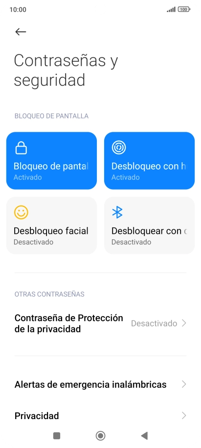 Pulsa Bloqueo de pantalla.
