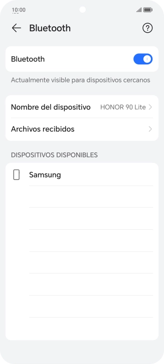 Pulsa el dispositivo Bluetooth deseado y sigue las indicaciones de la pantalla para vincular el dispositivo al teléfono.