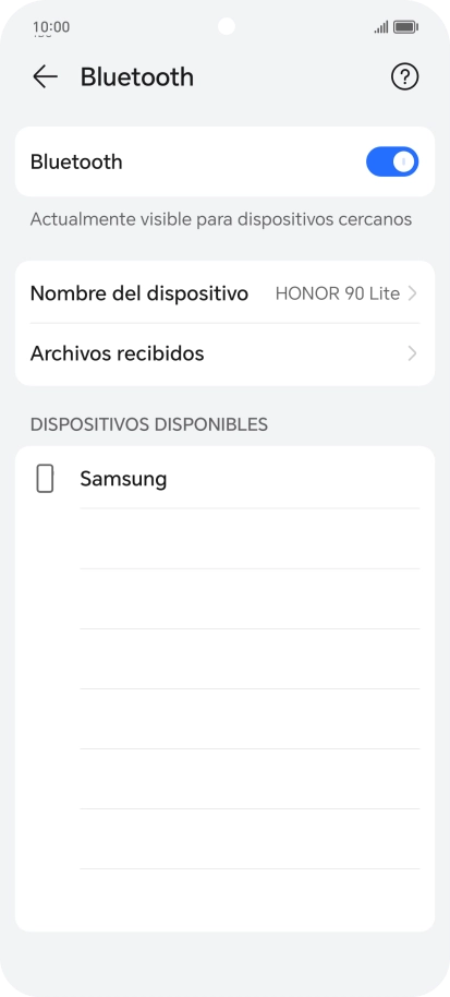 Pulsa el dispositivo Bluetooth deseado y sigue las indicaciones de la pantalla para vincular el dispositivo al teléfono.