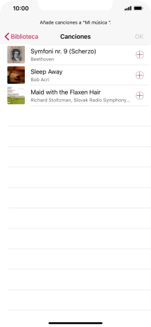 Desplázate a la categoría deseada y pulsa el archivo de música deseado.