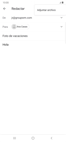 Pulsa Adjuntar archivo y desplázate a la carpeta deseada.