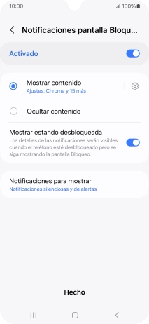Pulsa los ajustes deseados para activarlos o desactivarlos.