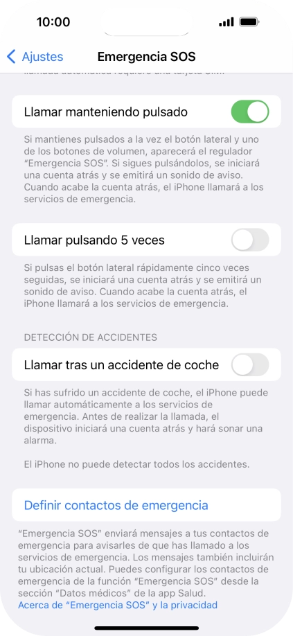 Pulsa el indicador junto a 
