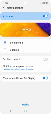 Pulsa los ajustes deseados para activarlos o desactivarlos.
