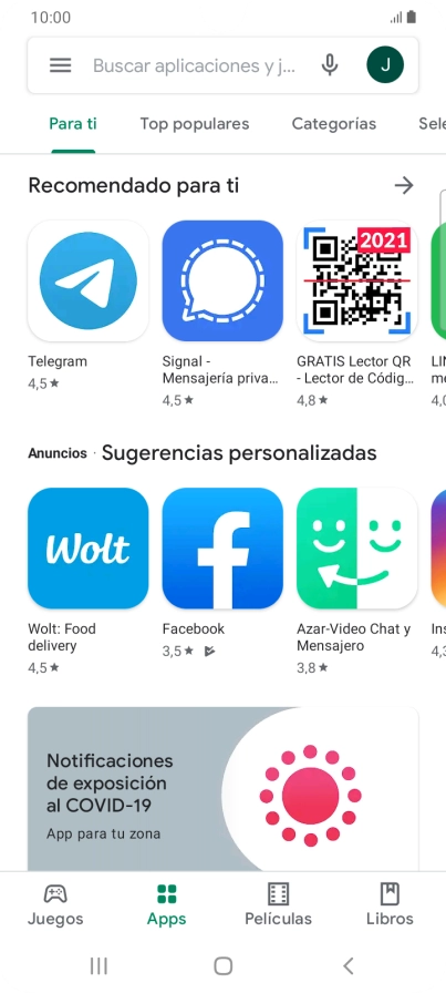 Desliza el dedo hacia la derecha desde la parte izquierda de la pantalla.