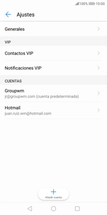 Pulsa la cuenta de correo electrónico deseada.