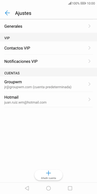 Pulsa la cuenta de correo electrónico deseada.