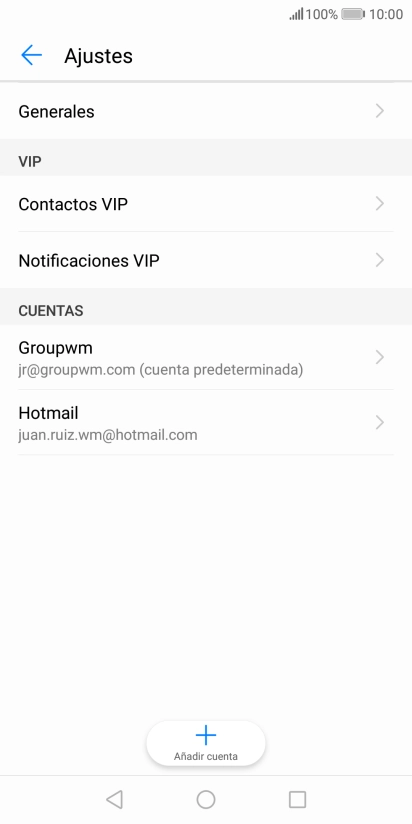 Pulsa la cuenta de correo electrónico deseada.