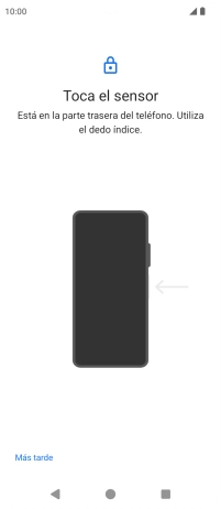 Sigue las indicaciones de la pantalla para crear una huella digital como código de seguridad.