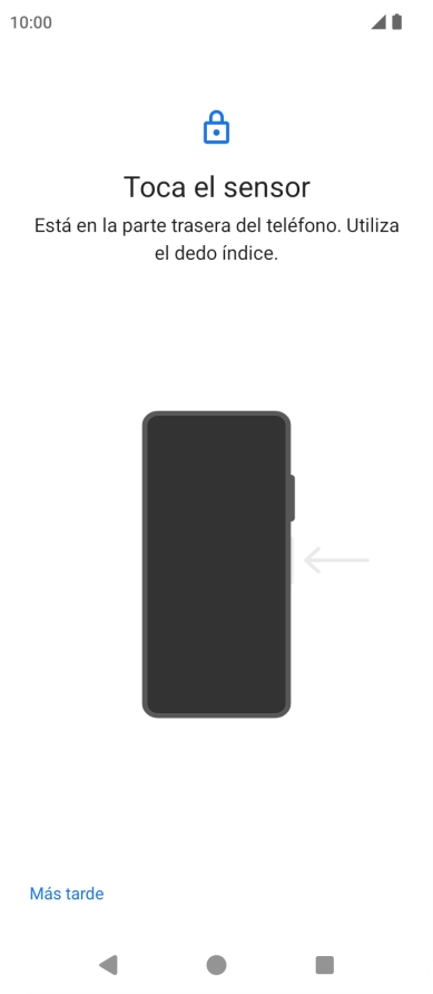Sigue las indicaciones de la pantalla para crear una huella digital como código de seguridad.