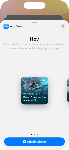 Desliza el dedo hacia la derecha o hacia la izquierda por la pantalla para seleccionar el tamaño de widget deseado.