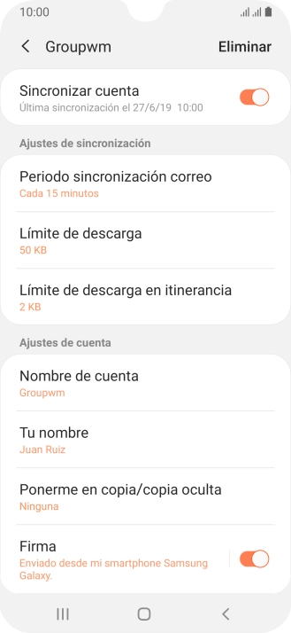 Pulsa el indicador junto a 