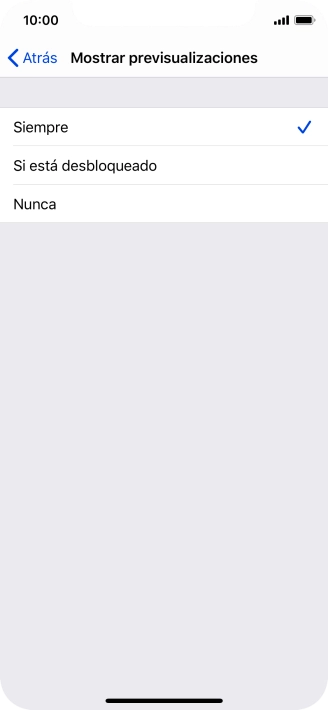 Para seleccionar la vista previa de las notificaciones en la pantalla de bloqueo, pulsa Siempre.