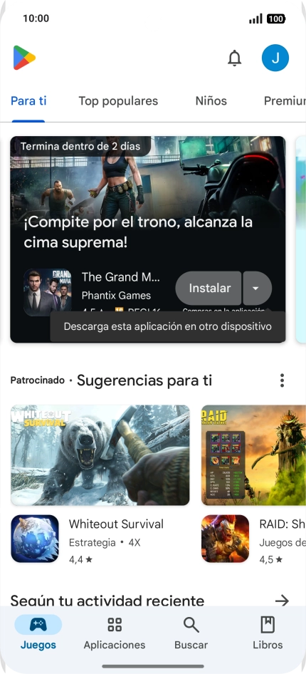 Pulsa el icono de perfil.