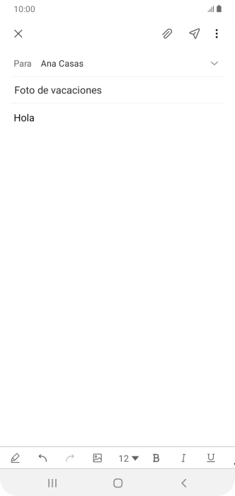 Pulsa el icono de anexos.