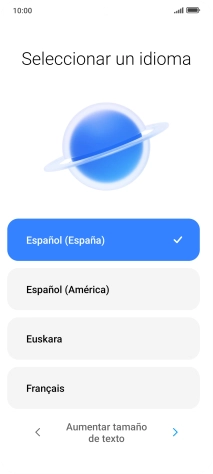 Pulsa el idioma deseado.