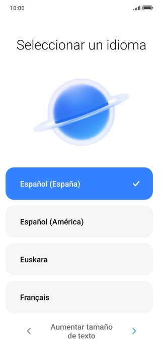Pulsa el idioma deseado.