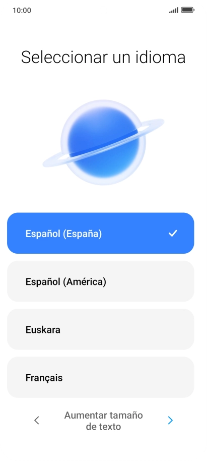 Pulsa el idioma deseado.