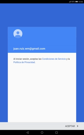 Pulsa ACEPTAR y sigue las indicaciones de la pantalla para seleccionar los ajustes de tu cuenta de Google.