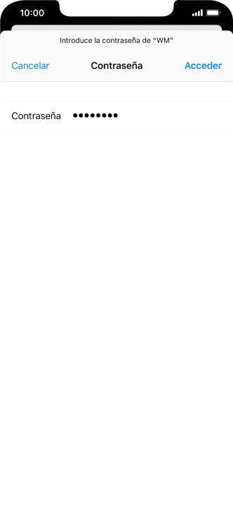 Introduce la contraseña de la red wifi y pulsa Acceder.