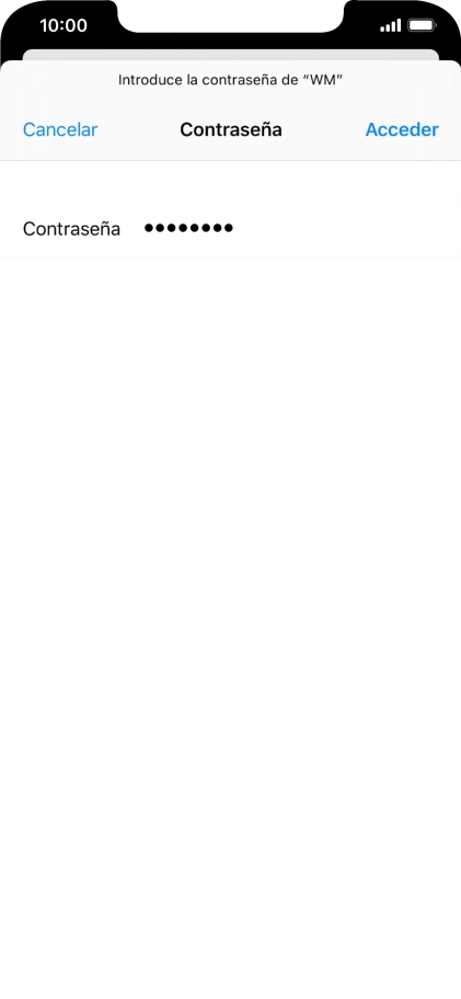 Introduce la contraseña de la red wifi y pulsa Acceder.